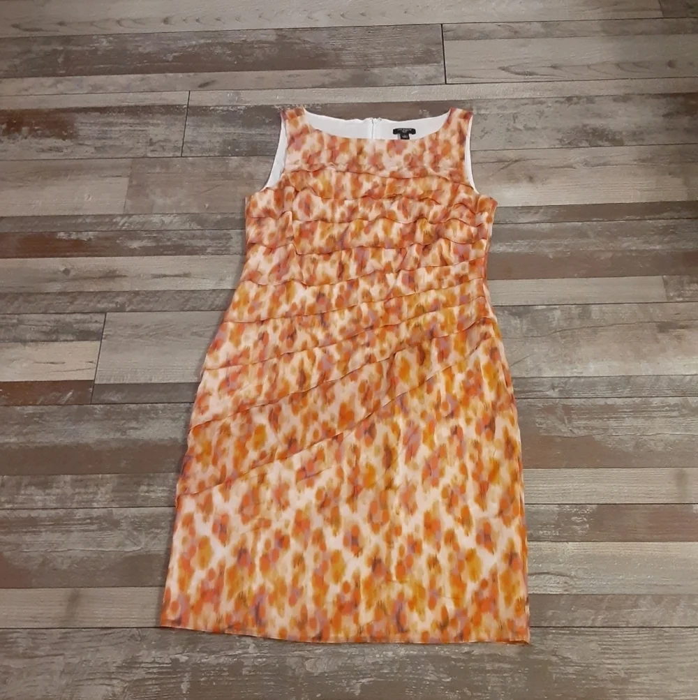Ann Taylor Orange Multicolored Dress Size 6